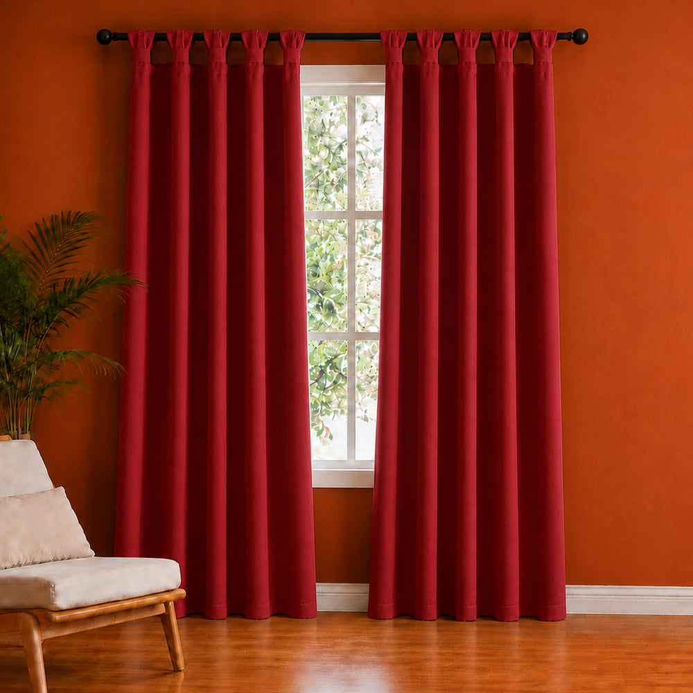 Fort Essential - Twist Tap Top Blackout Curtain (Maroon)