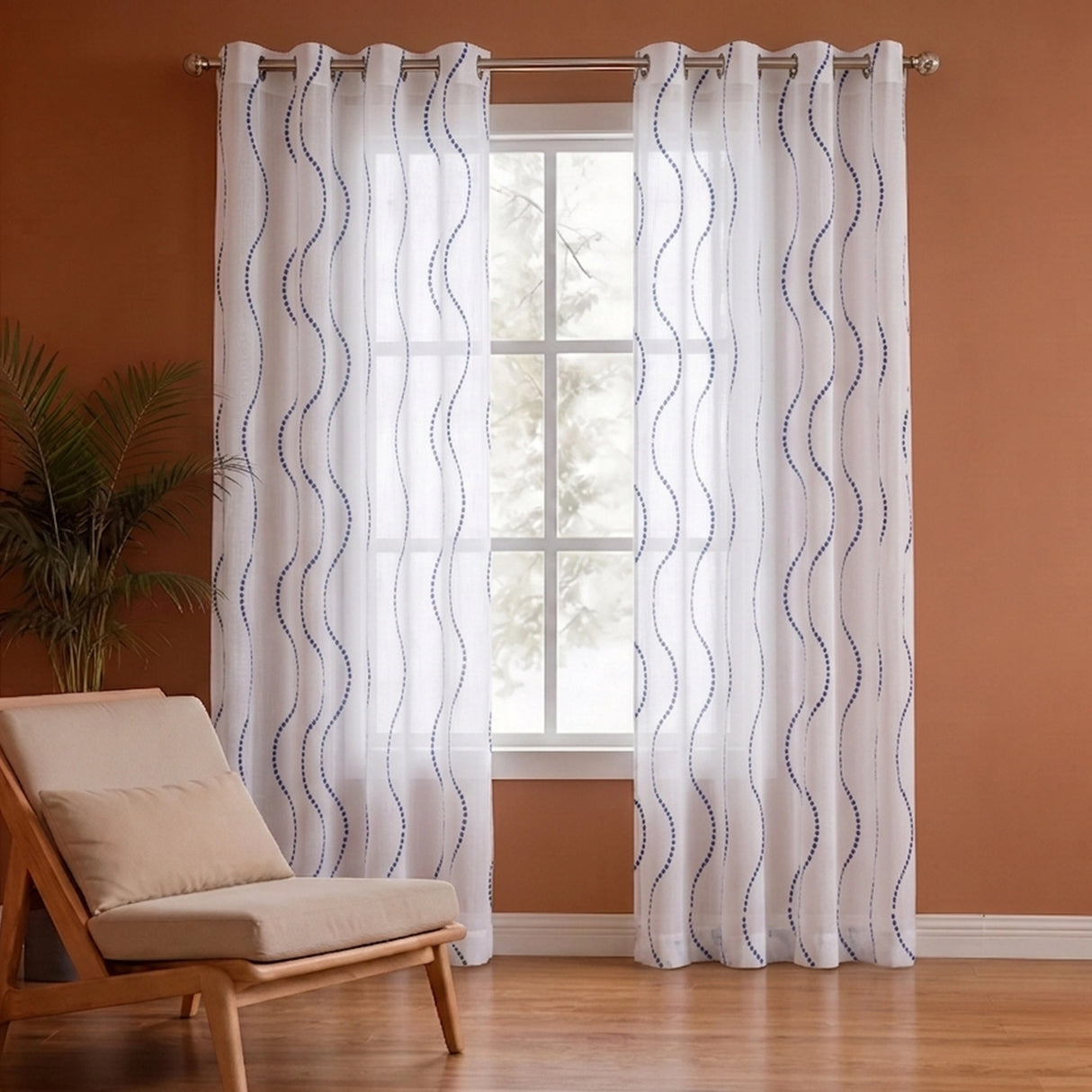 Imprimer Wavy Rhythm - Sheer Curtain
