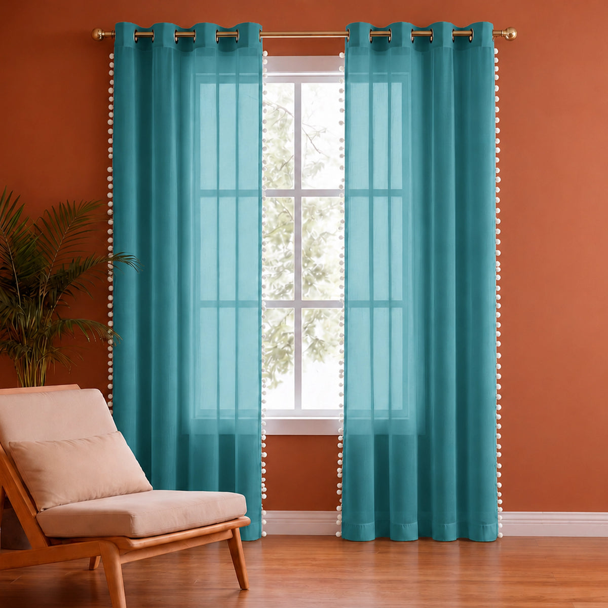 Fort Handpicked Breeze - Blue Sheer Curtain