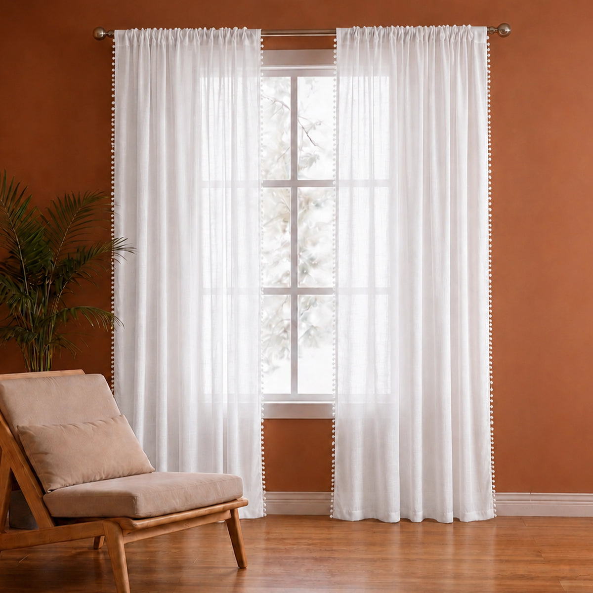 Fort Handpicked Breeze - Rod Pocket White Sheer Curtain