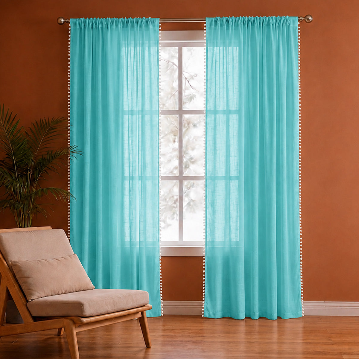 Fort Handpicked Breeze - Celeste Rod Pocket Sheer Curtain