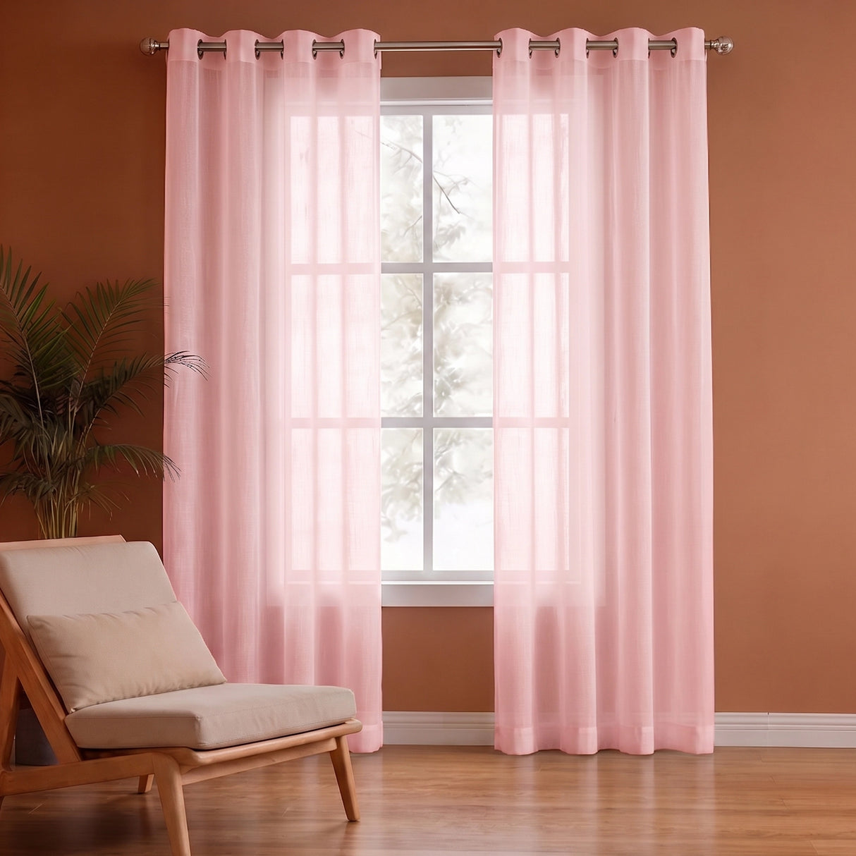 Fort Absolute - Pink Sheer Curtain