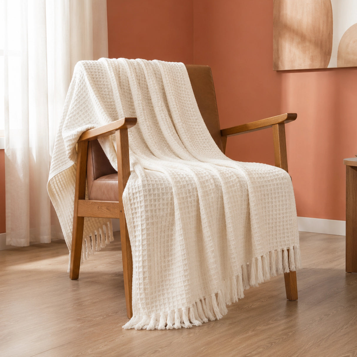 Ivory - Waffle Throw