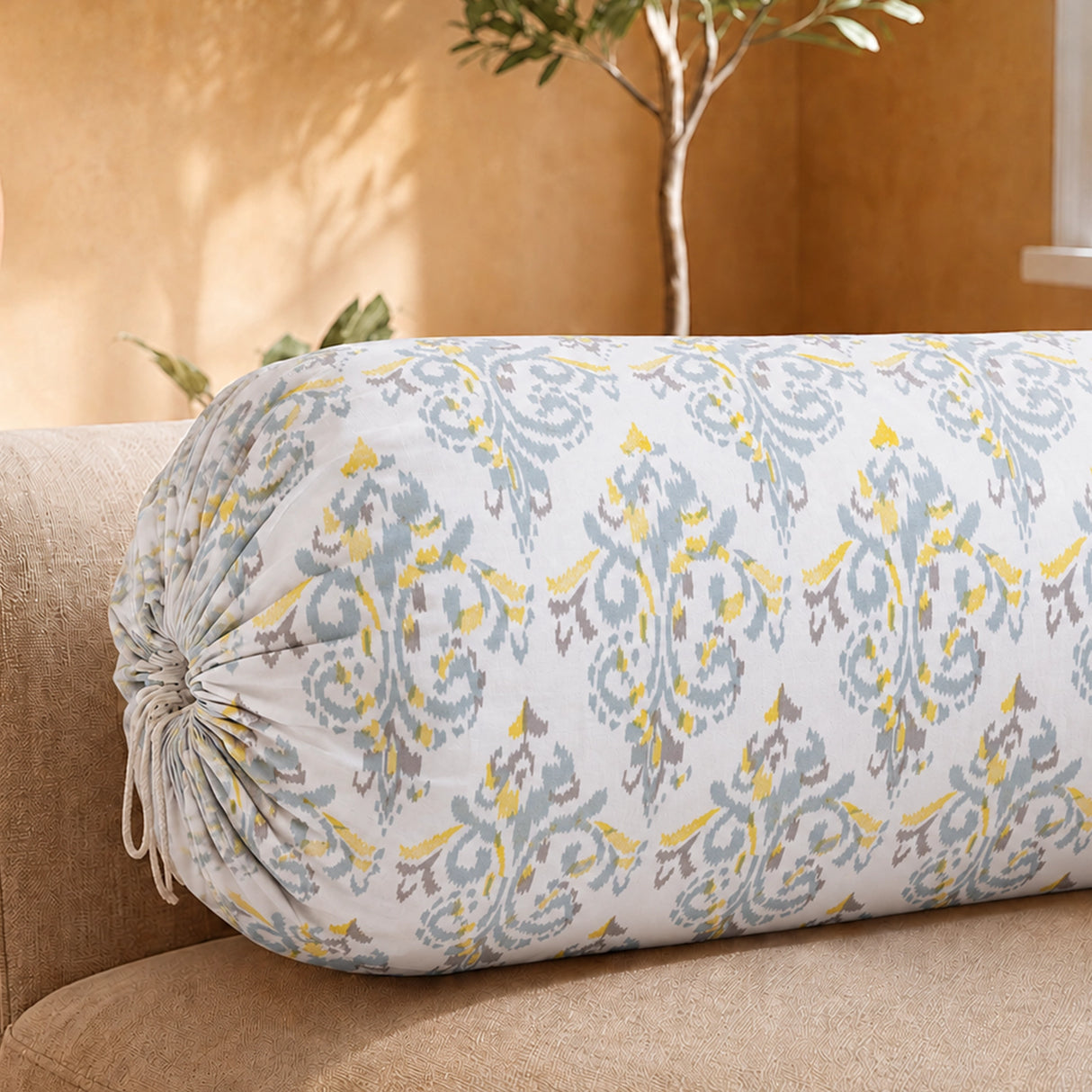 Imprimer Ikat - Printed Bolster Cover (Yellow)