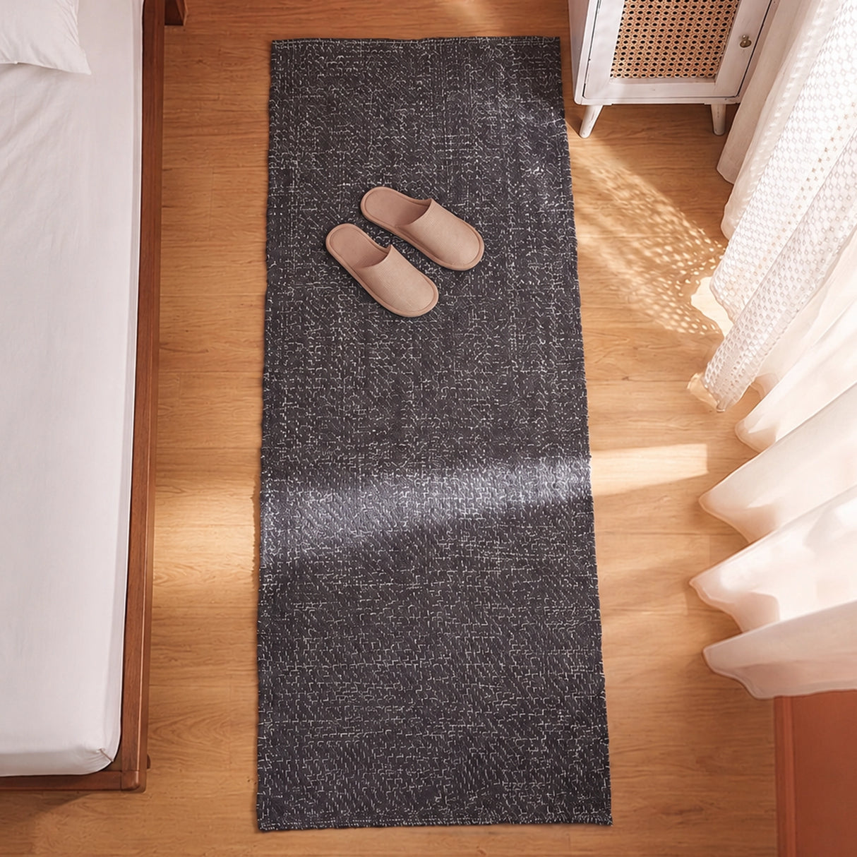 Tessitura Chromatic - Herringbone Cotton Rug (Grey & White)