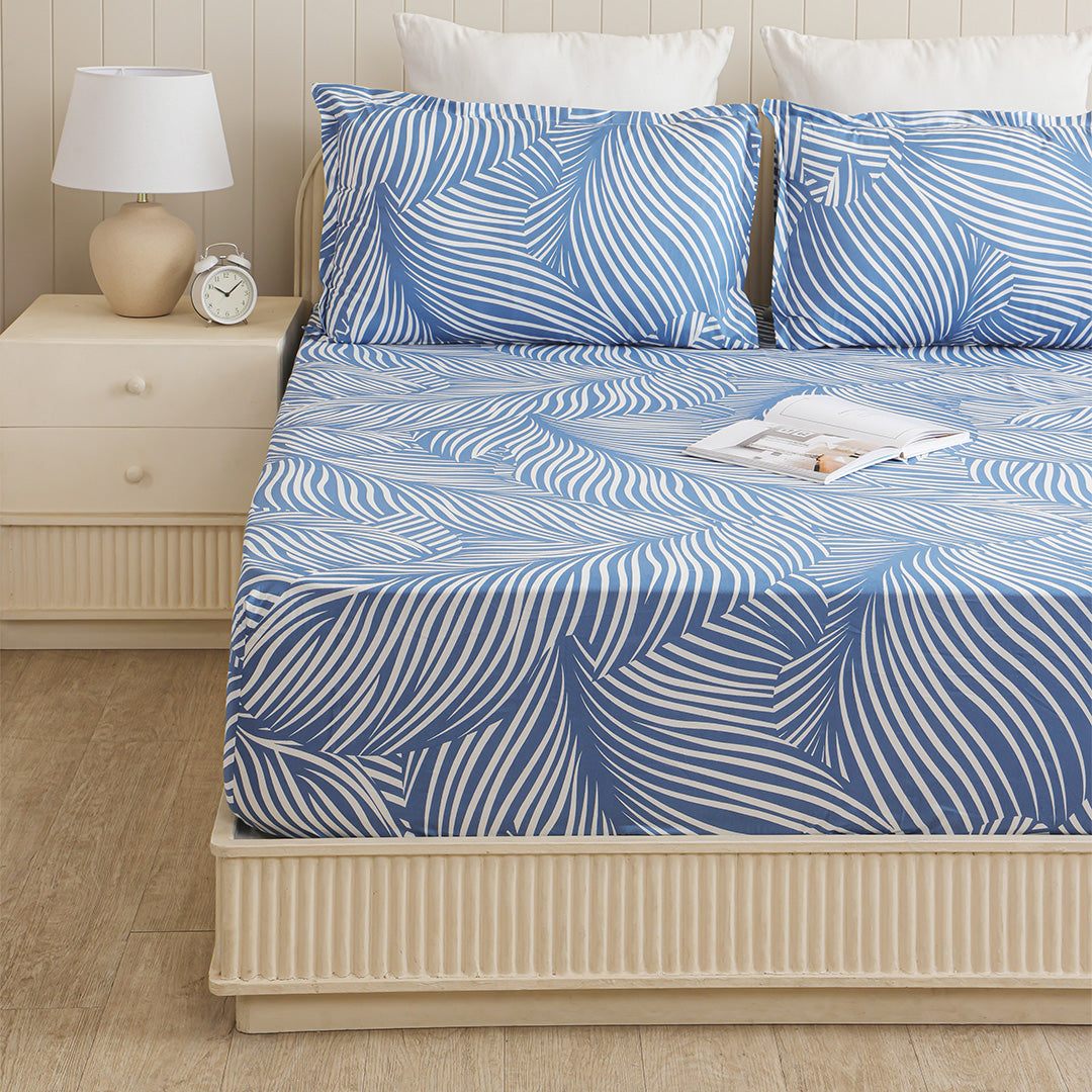 Premium Parcale Bedsheet & Chevron Throw Combo Set