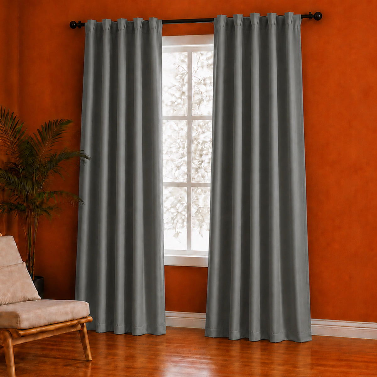 Fort Essential - Back Tab Blackout Curtain (Grey)