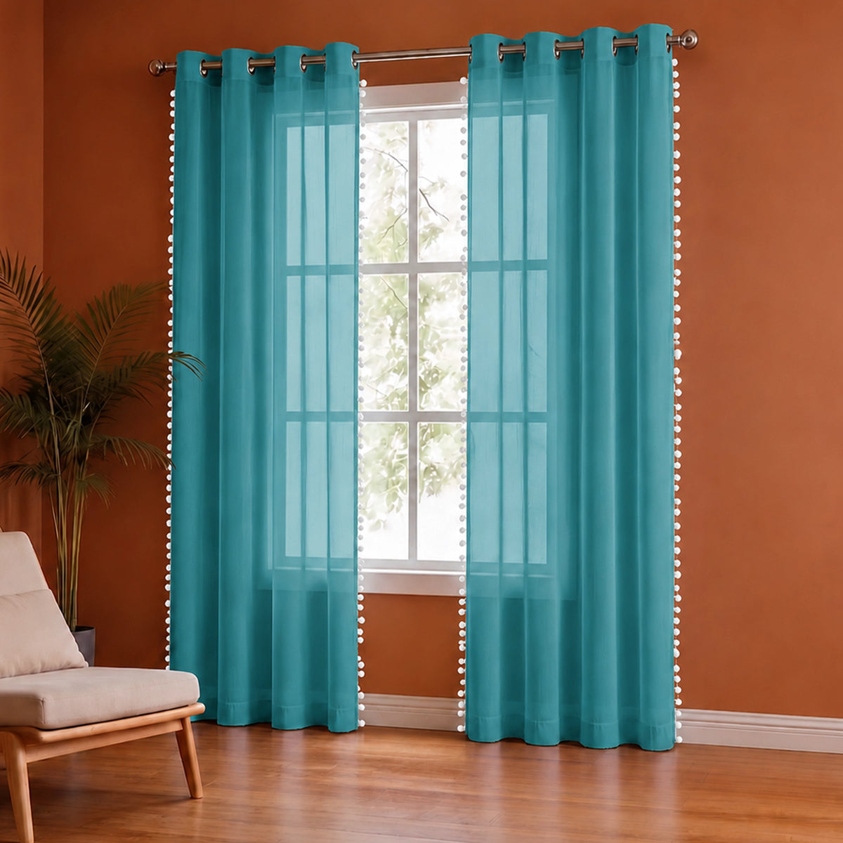 Fort Handpicked Breeze - Blue Sheer Curtain