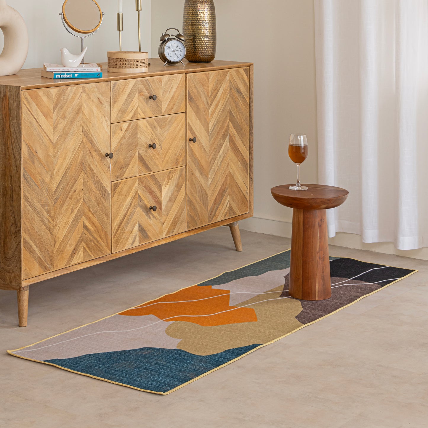 Imprimer Scribble - Felt Runner Reversible Handmade Rug (Multicolor)