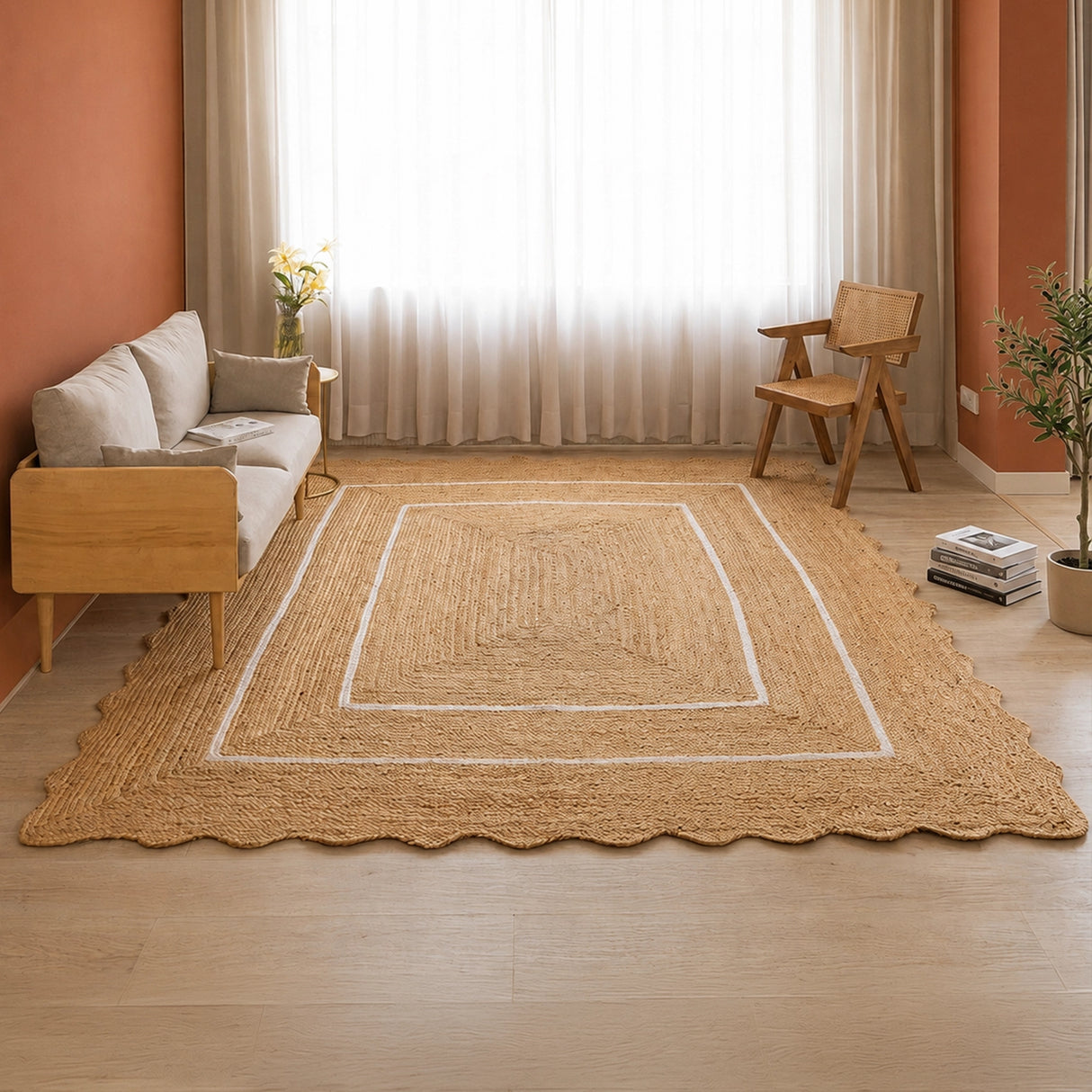 Wave Jute Area Rug - Rectangular