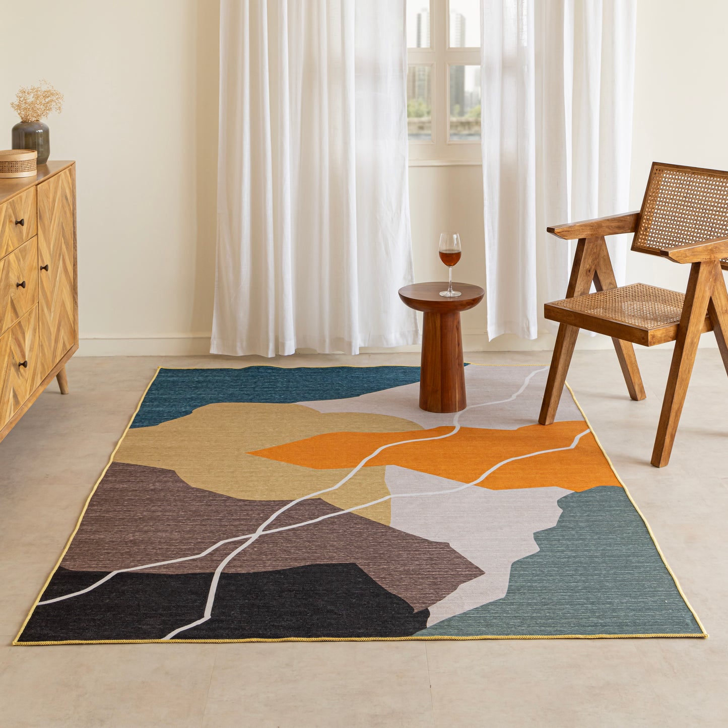 Imprimer Scribble - Felt Reversible Handmade Rug (Multicolor)