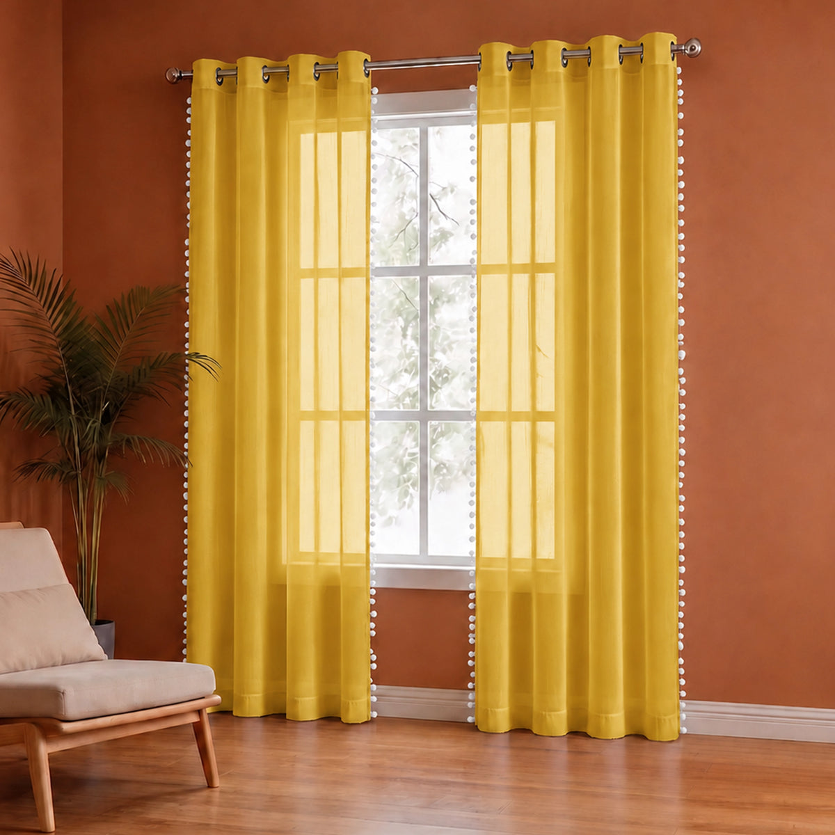 Fort Handpicked Breeze - Yellow Sheer Curtain