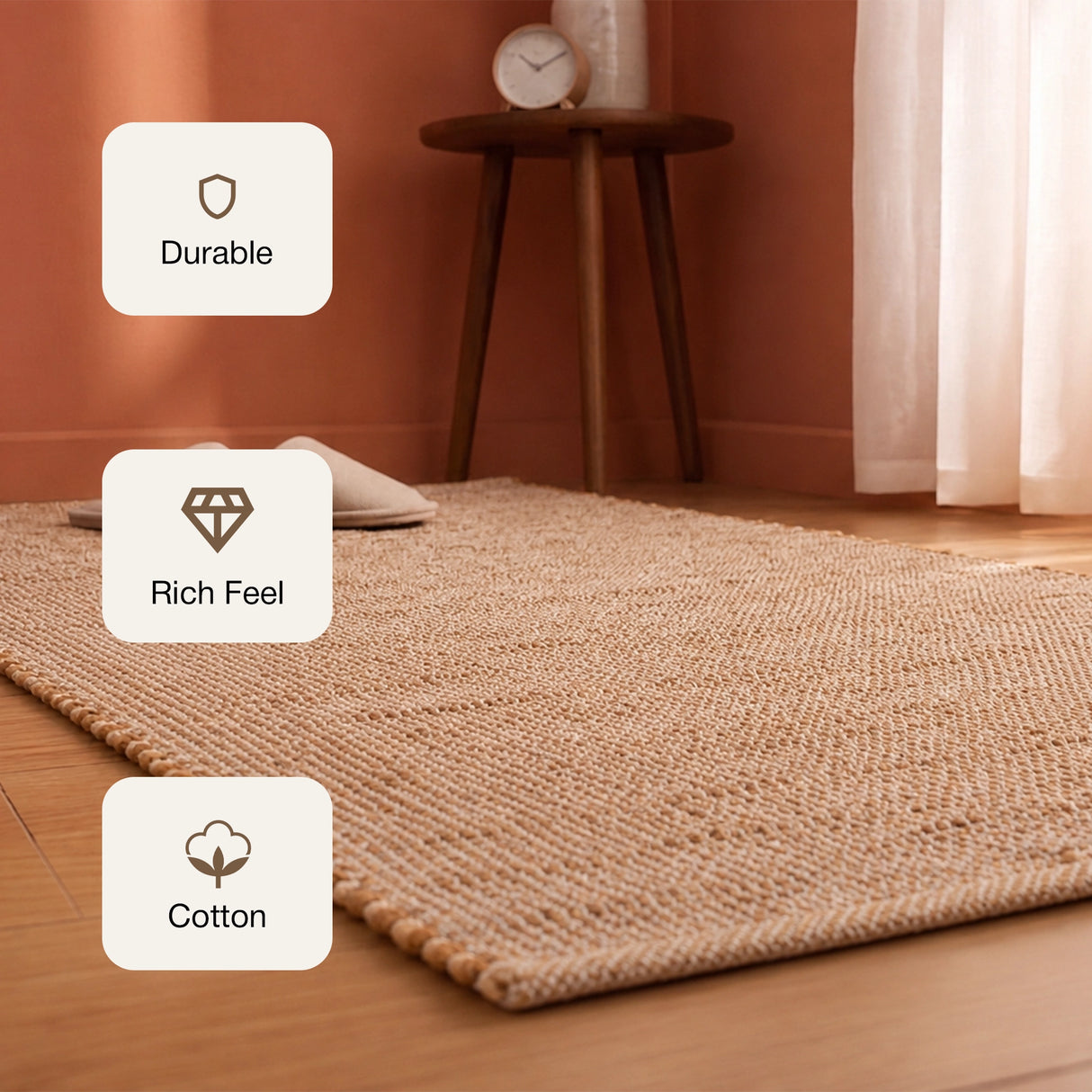 Cotton Jute Rug - Rectangular