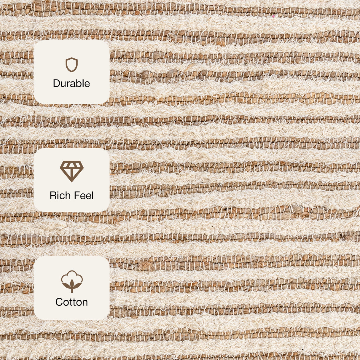 Tassel Cotton Jute - Rectangular