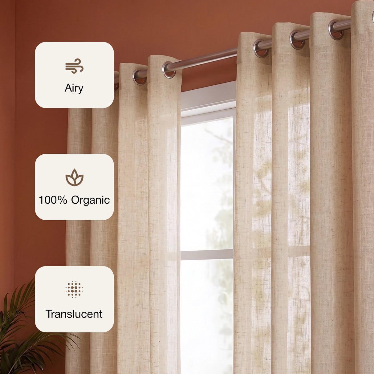 Fort Absolute - Beige Sheer Curtain