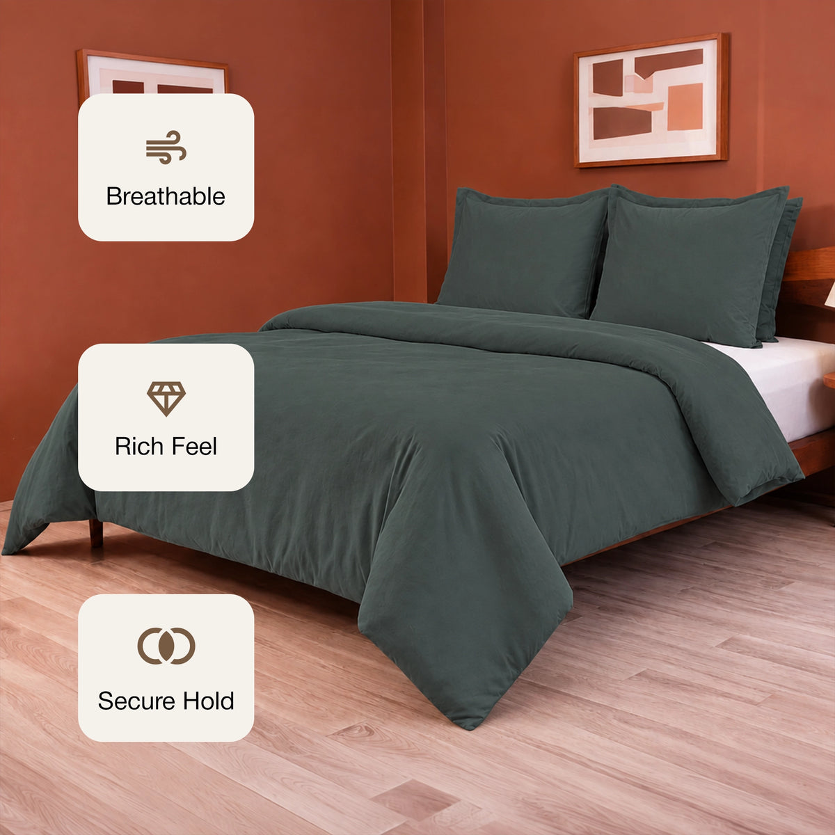 Fort Mellow - Solid Duvet Cover (Dark Grey)