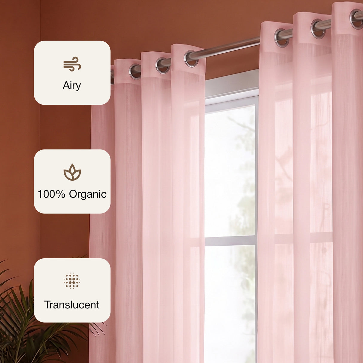 Fort Absolute - Pink Sheer Curtain