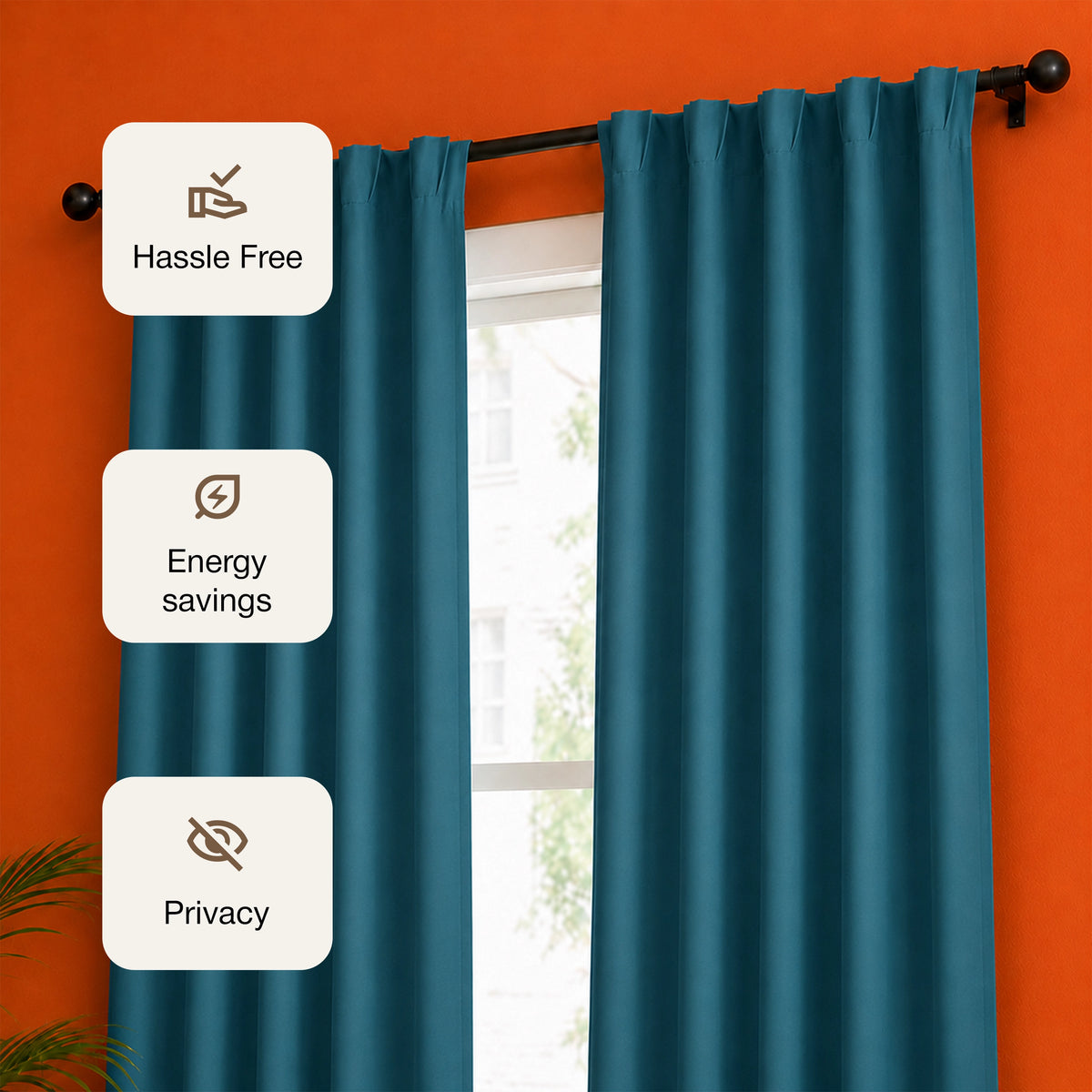 Fort Essential - Back Tab Blackout Curtain (Blue)