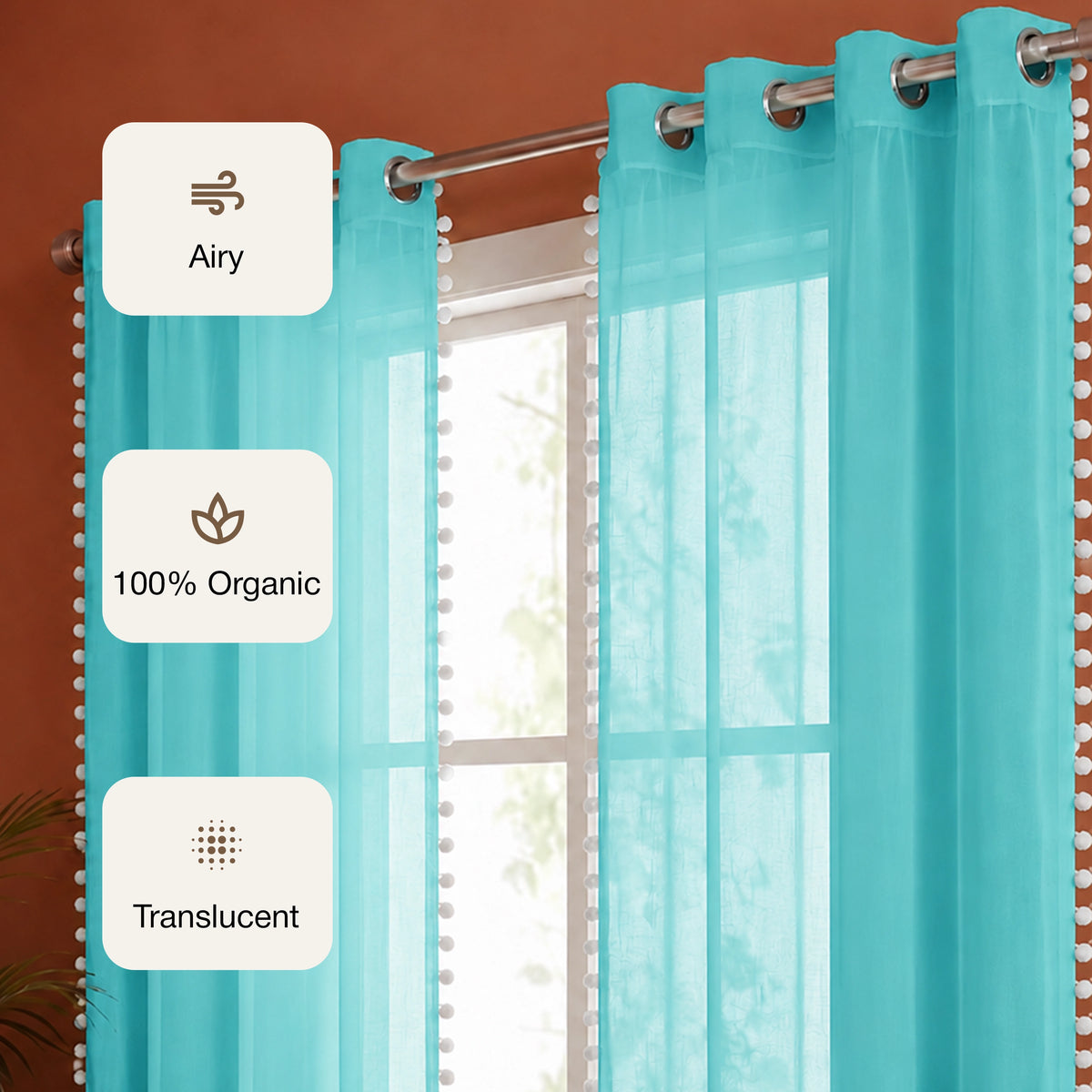 Fort Handpicked Breeze - Celeste Sheer Curtain
