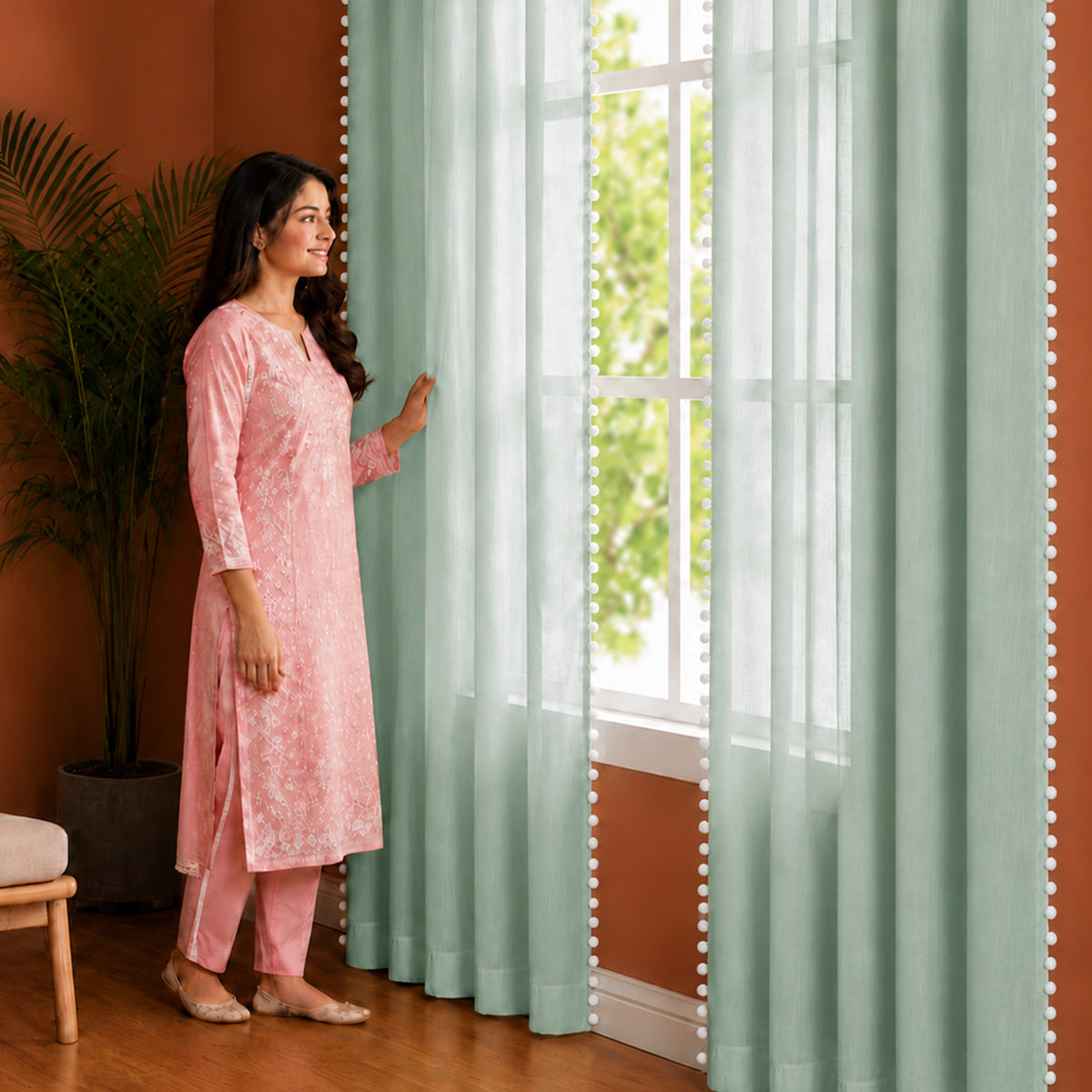 Fort Handpicked Breeze - Silver Grey Sheer Curtain