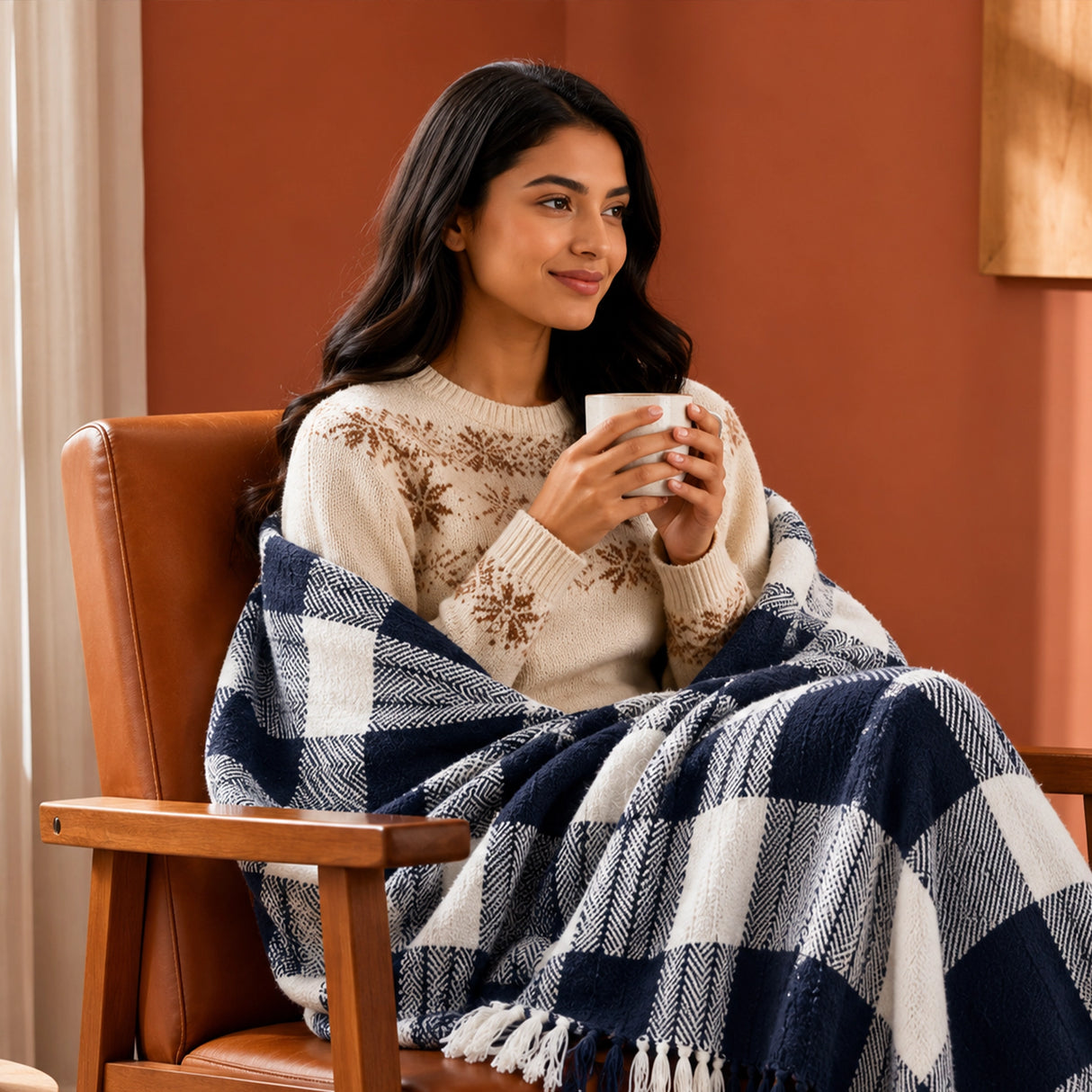 Breton Blue Harlequin - Plaid Woven Throw