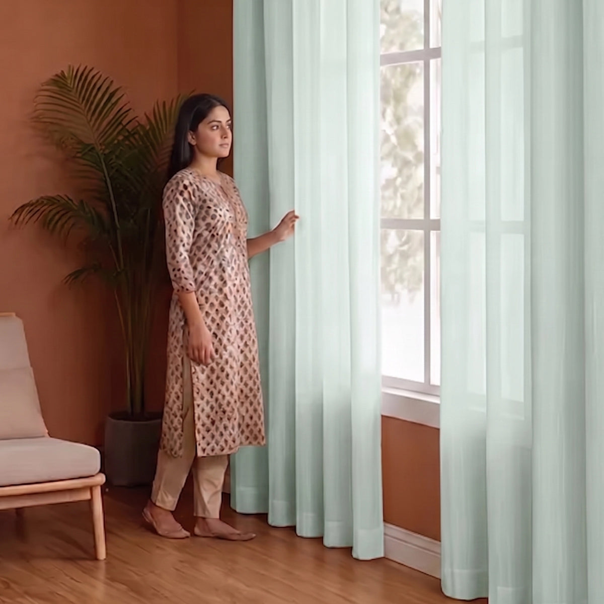 Fort Absolute - Silver Grey Sheer Curtain