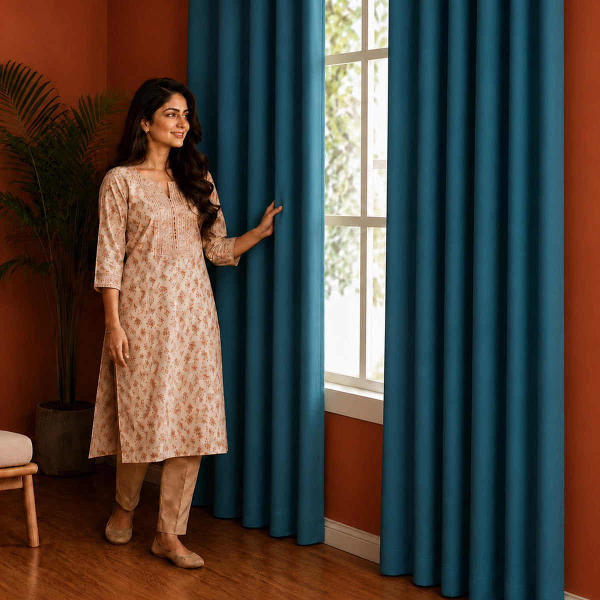 Fort Essential - Back Tab Blackout Curtain (Blue)