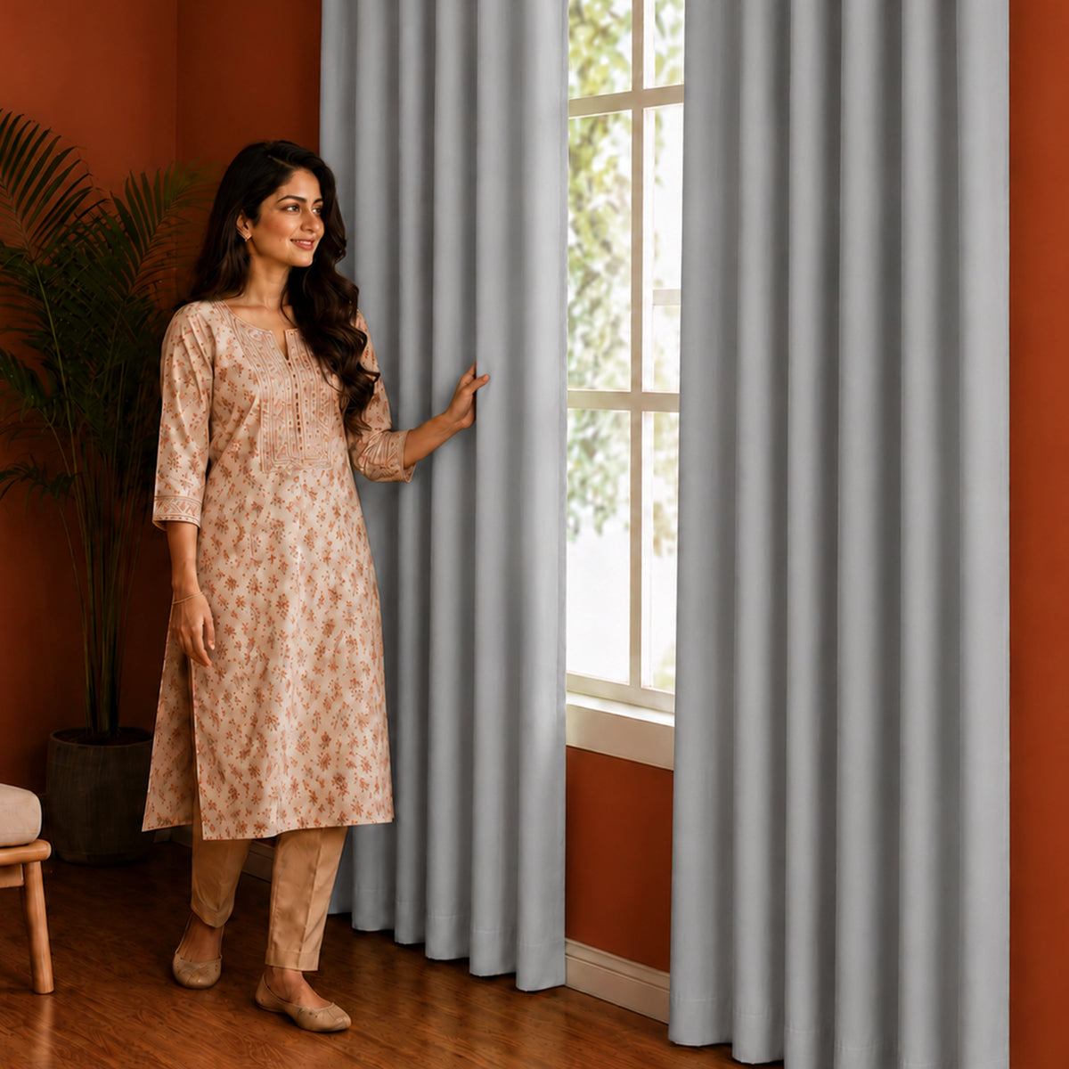 Fort Essential - Back Tab Blackout Curtain (Greyish White)