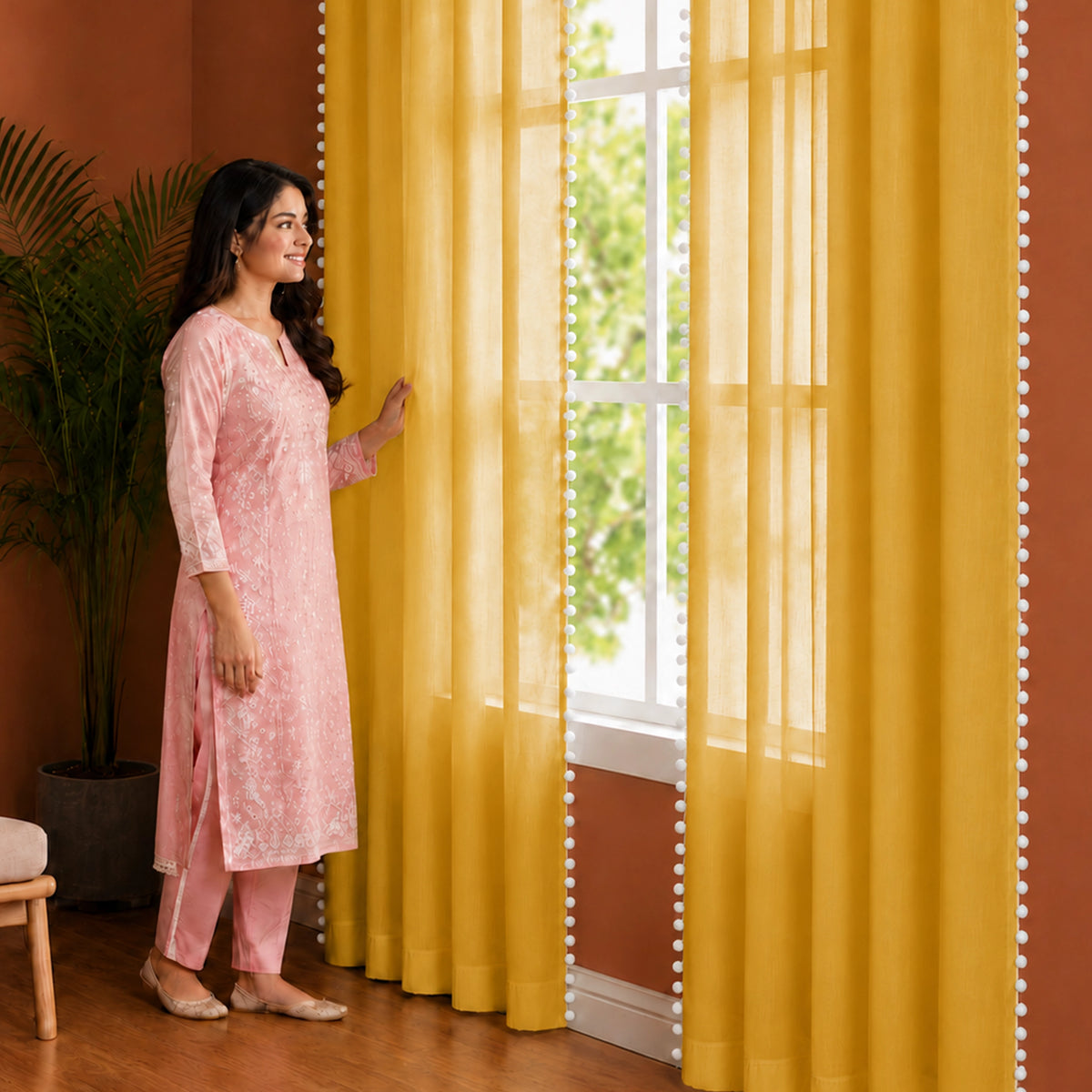 Fort Handpicked Breeze - Yellow Sheer Curtain