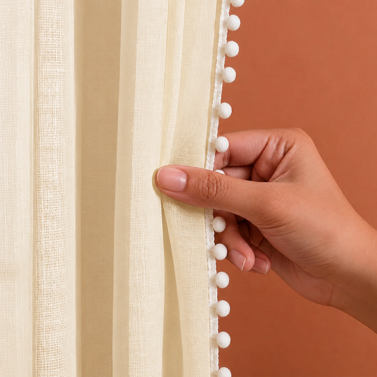 Fort Handpicked Breeze - Rod Pocket Beige Sheer Curtain