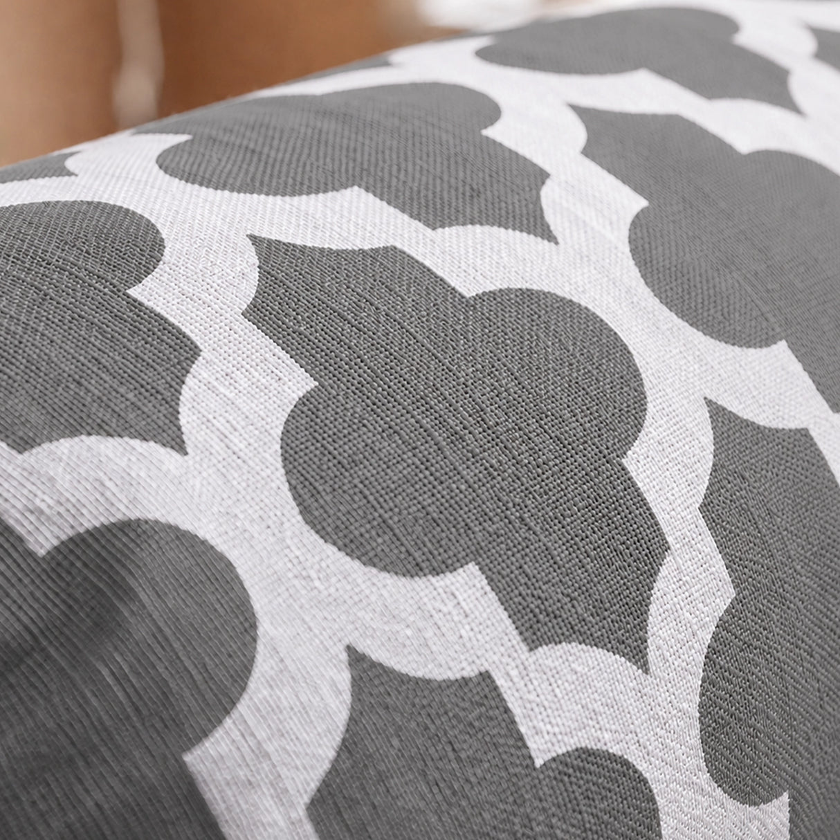 Imprimer Quatrefoil - Printed Bolster Cover (Grey)