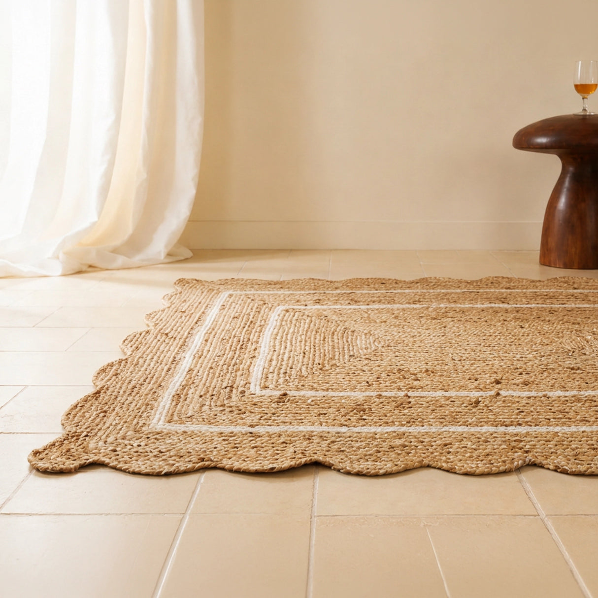 Wave Jute Area Rug - Rectangular