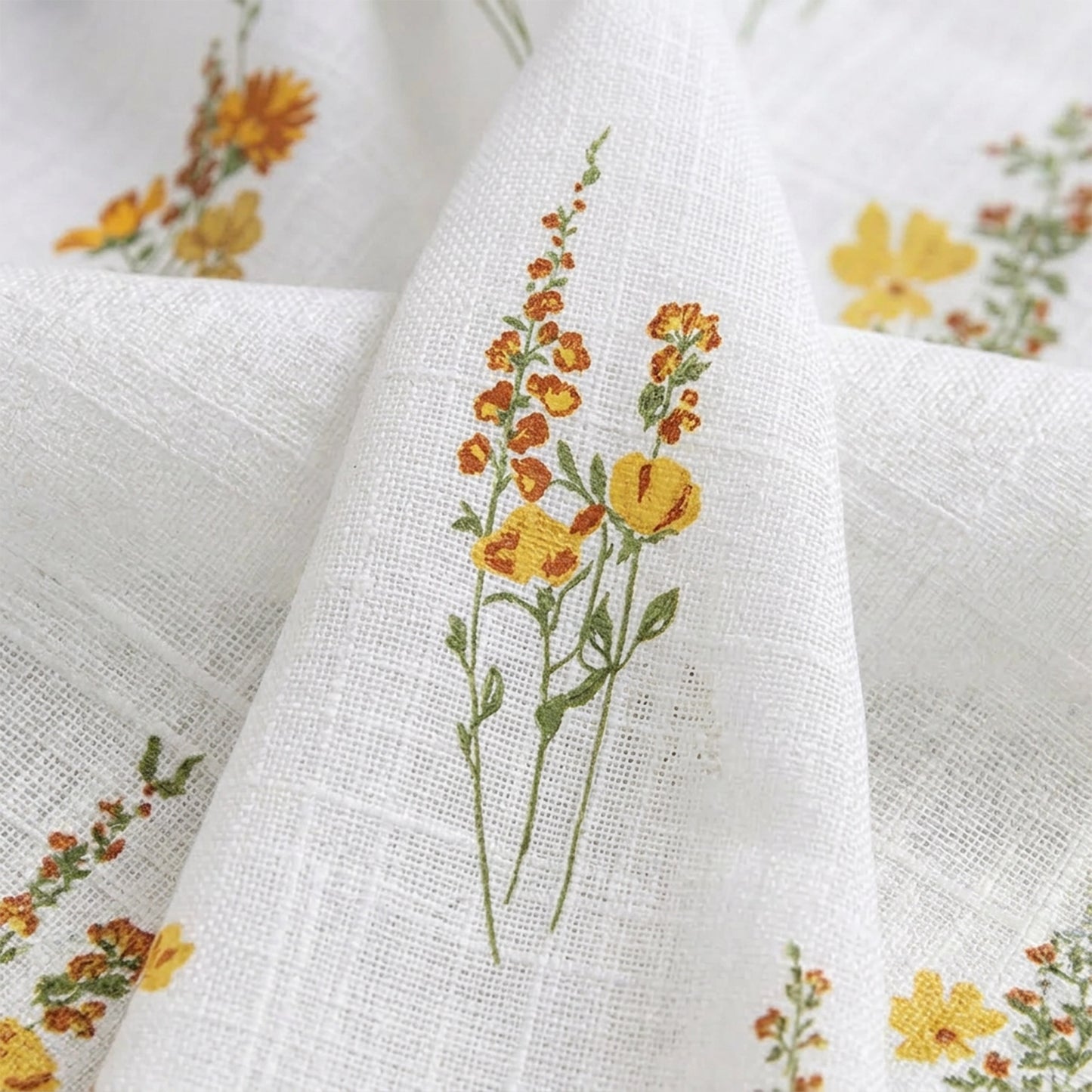Opulent Bloom Printed Rod Pocket Sheer Curtain