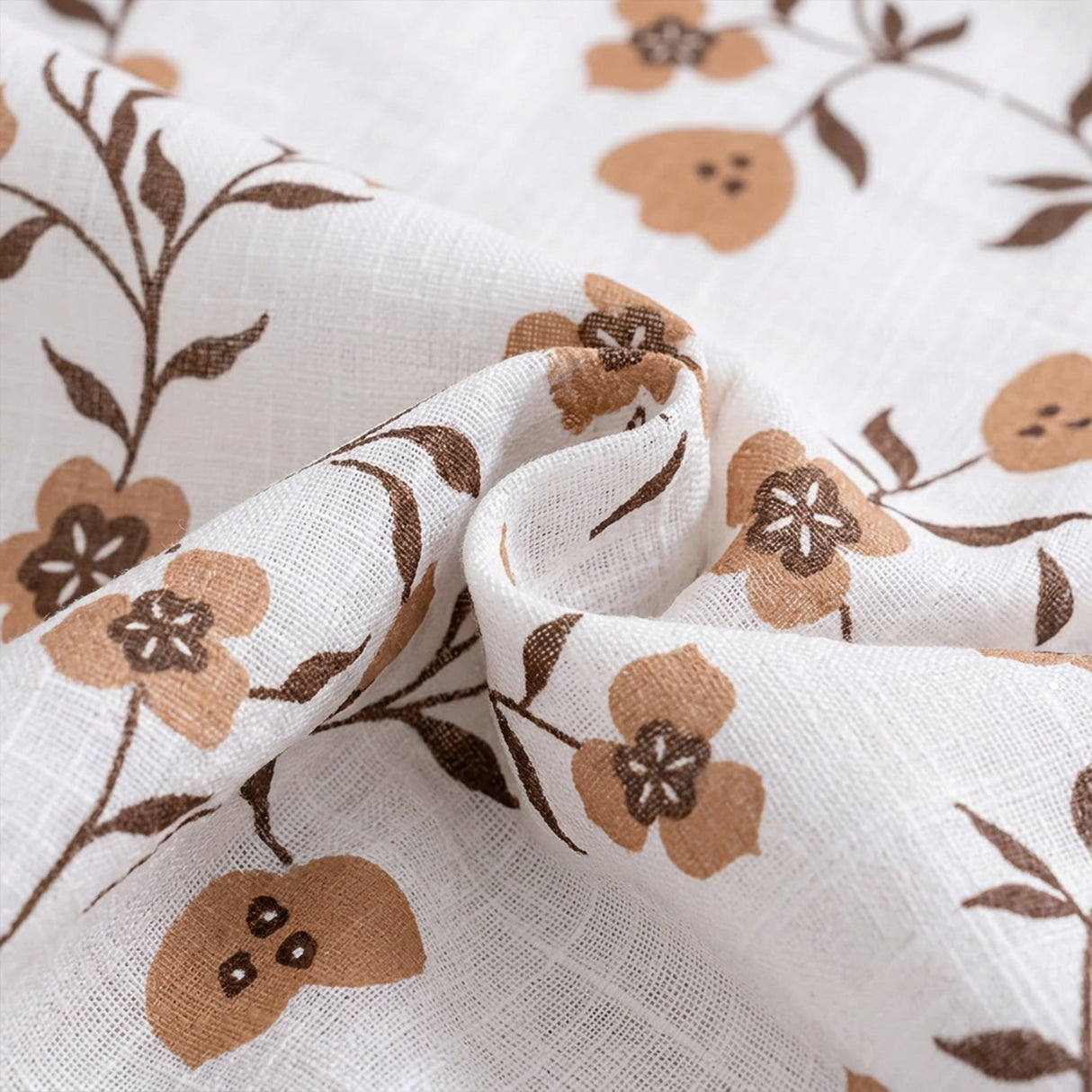 White Floral Velora Wines Eyelet Printed Sheer Curtain
