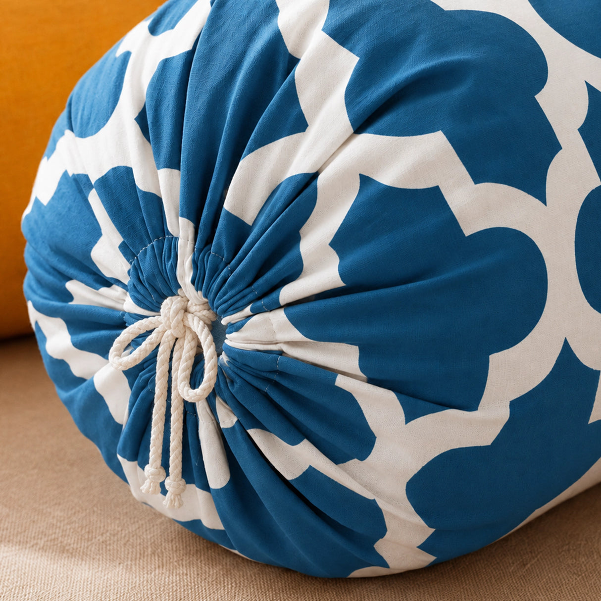 Imprimer Quatrefoil - Printed Bolster Cover (Blue)