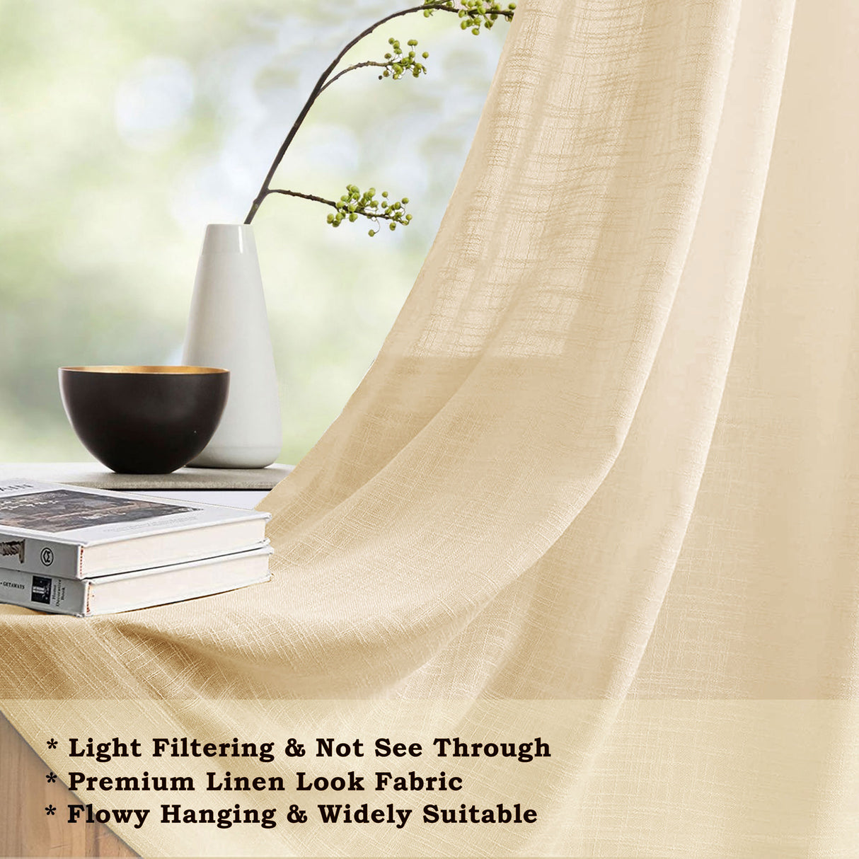 Fort Absolute - Beige Loop Sheer Curtain