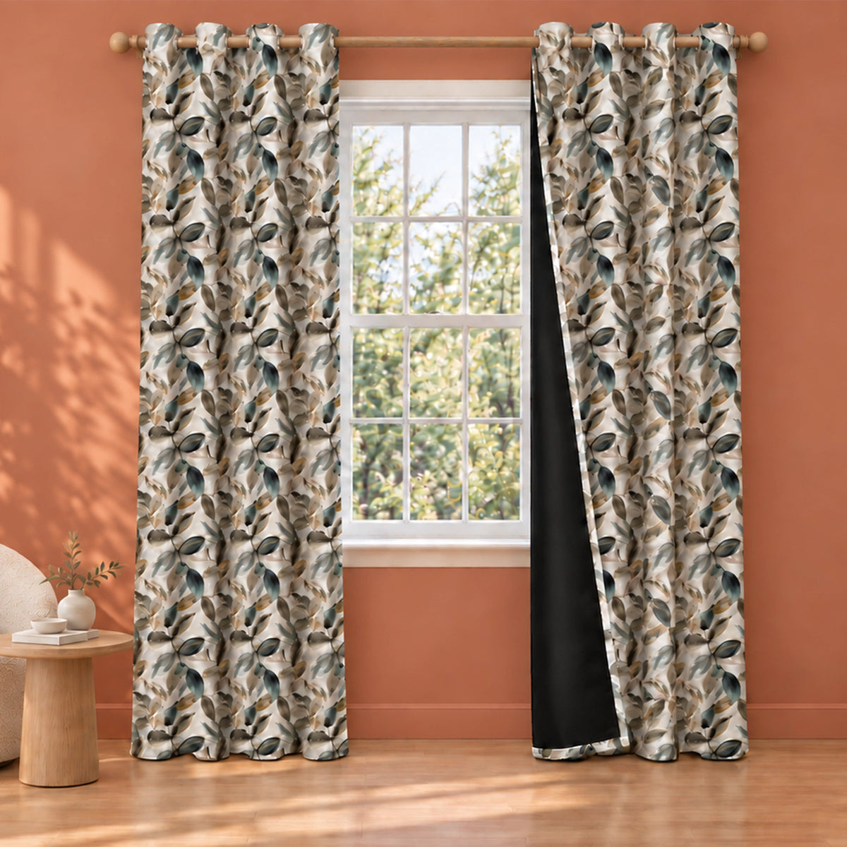 Imprimer Abstract - Digital Printed Blackout Curtain (Leaf Heaven)