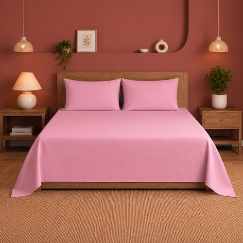 Fort Nightingale - Solid Bedsheet (Pink)