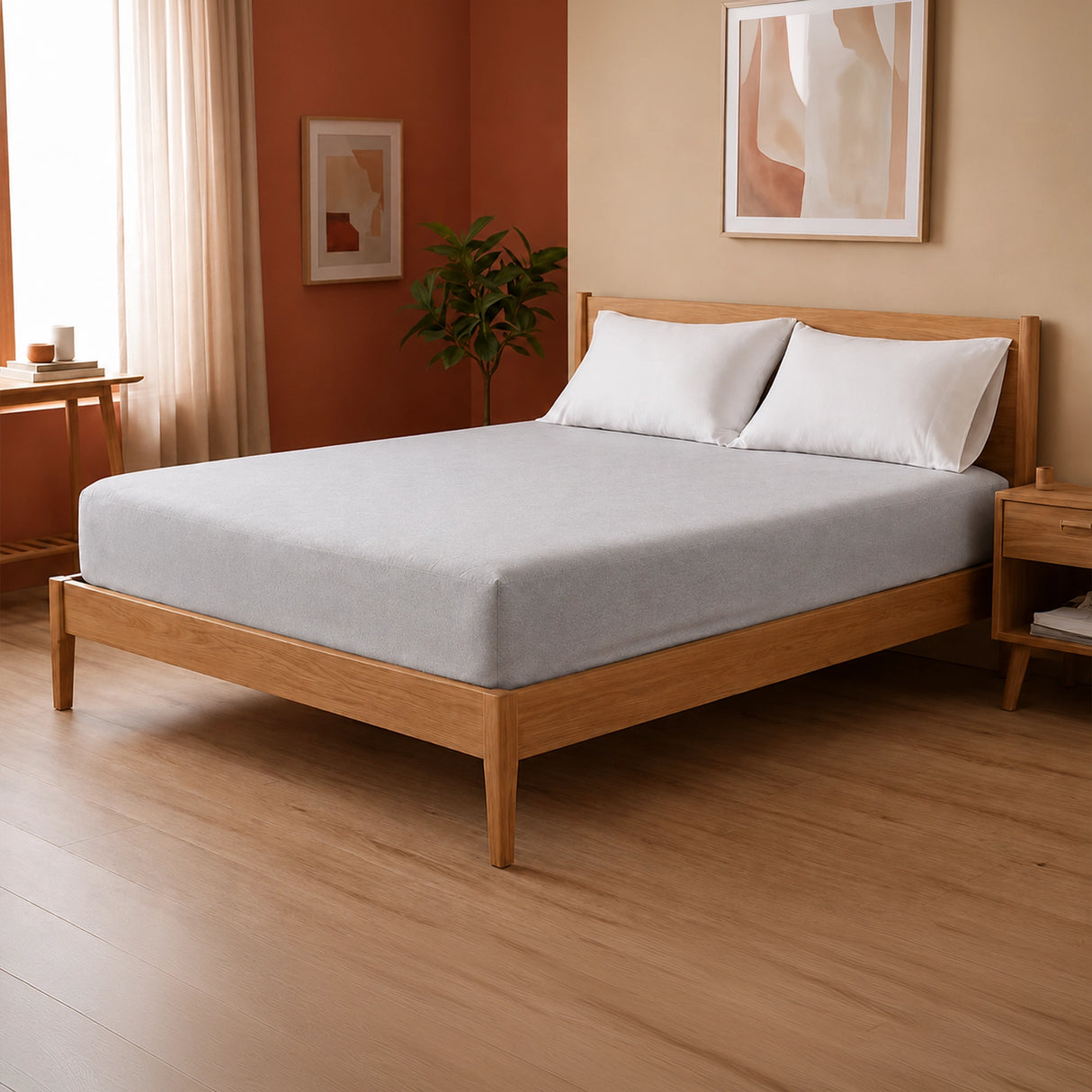Fort - Terry Solid Mattress Protector (Grey)