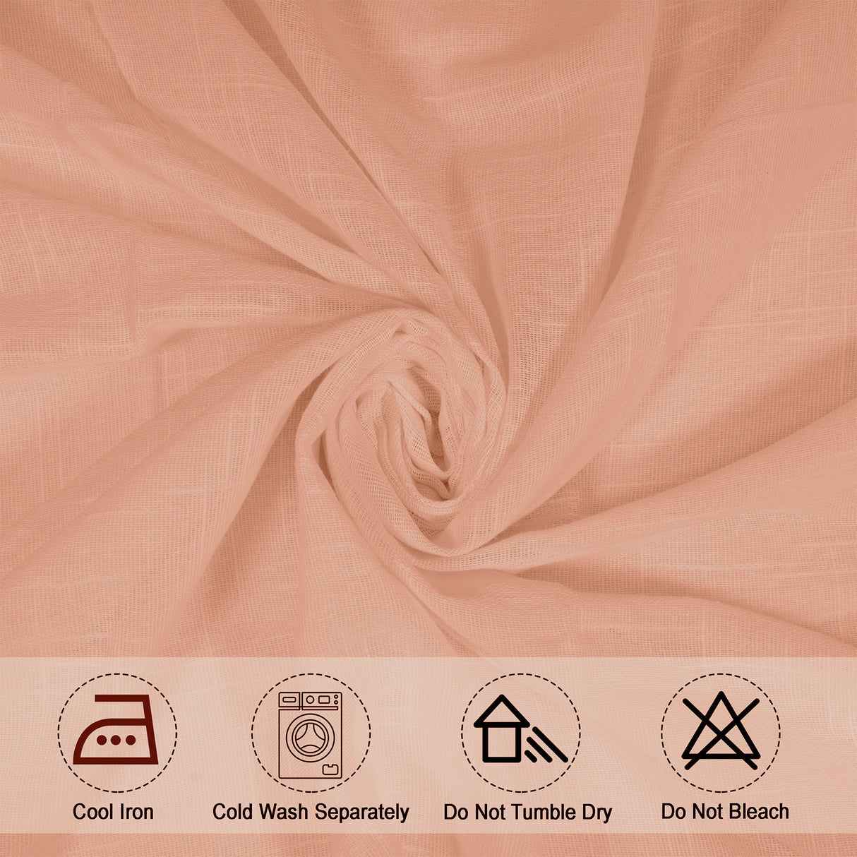 Fort Absolute - Peach Loop Sheer Curtain