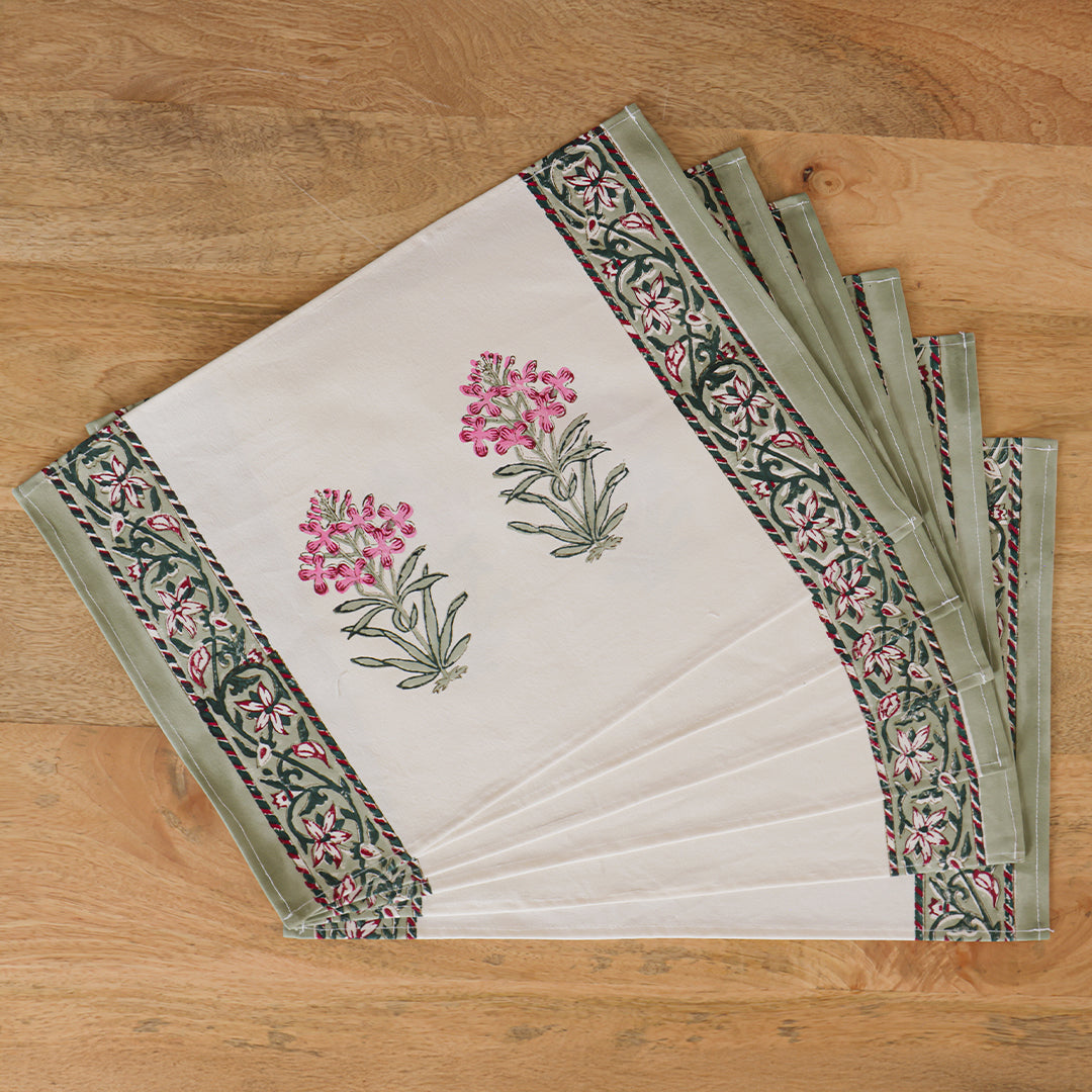 Wild Peony Table Runner with 6 Napkins & 6 Placemats