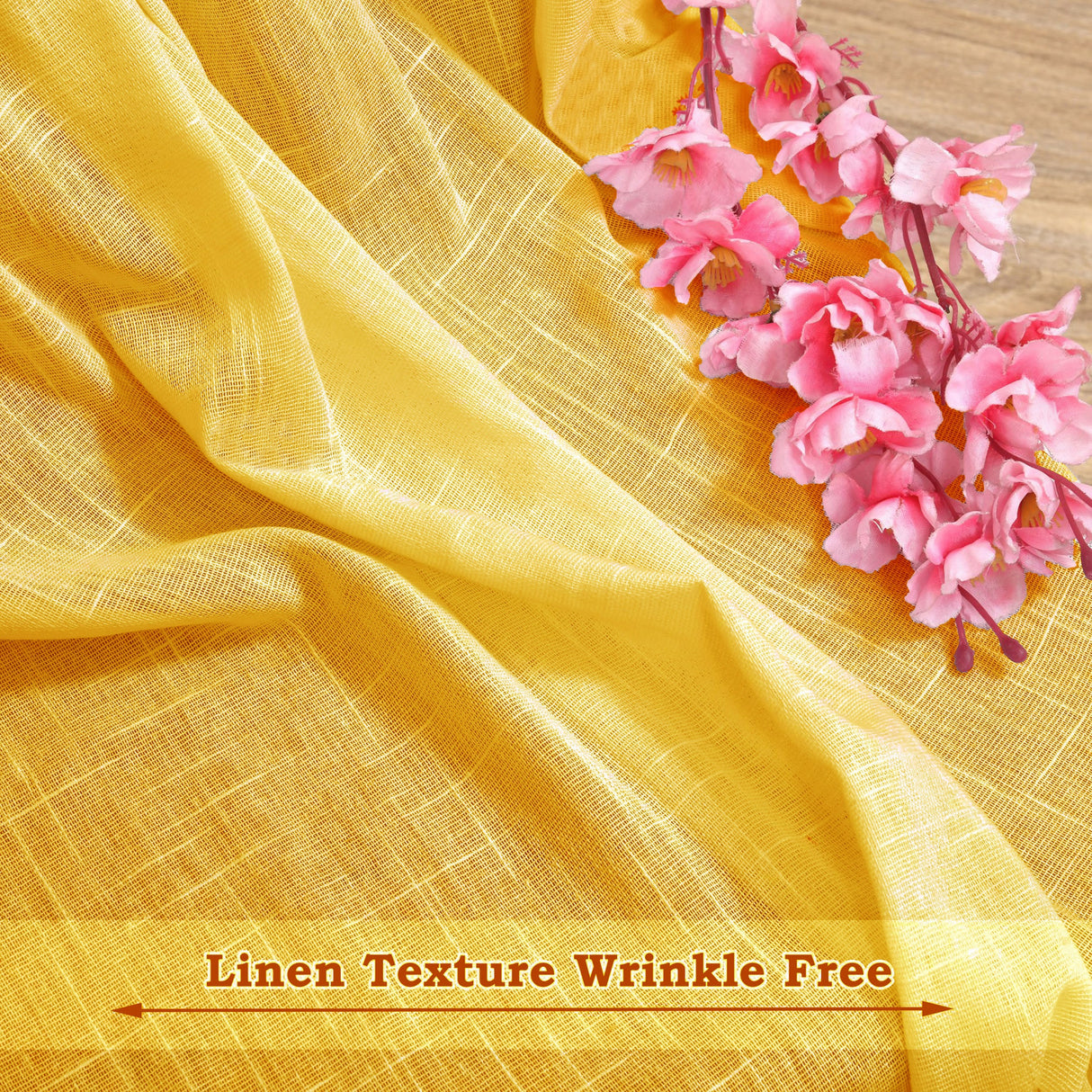 Fort Absolute - Back Tab Solid Sheer Curtain (Yellow)