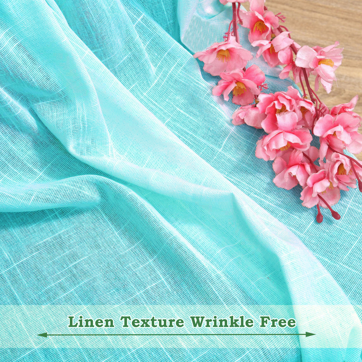 Fort Absolute - Back Tab Solid Sheer Curtain (Celeste)