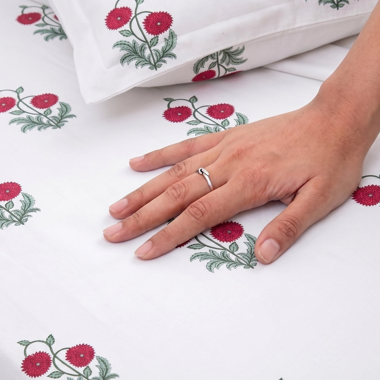 Imprimer Vignette - Rose Printed Duvet Cover (Red)