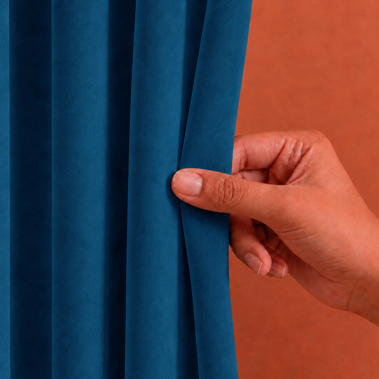 Fort Royal - Rod Pocket Velvet Curtain (Blue)