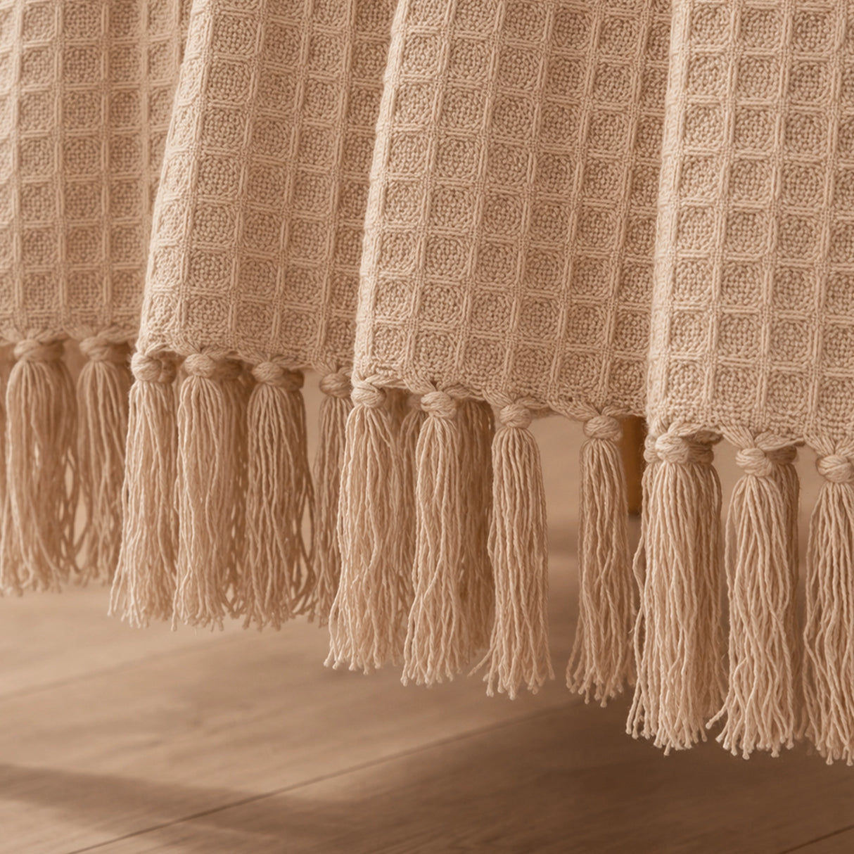 Beige - Waffle Throw