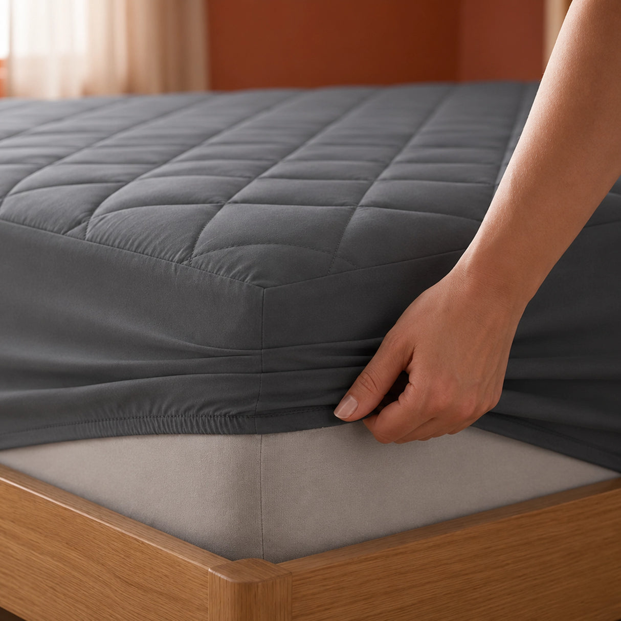 Ombre - Pure Shield Solid Quilted Mattress Protector (Grey)