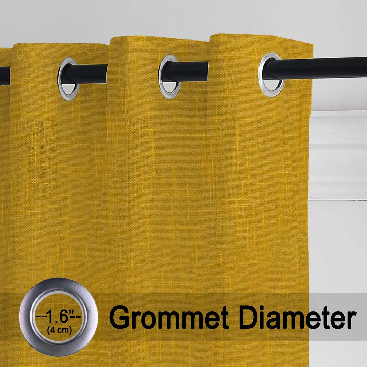 Cotton Solid Sheer Curtains (Yellow)