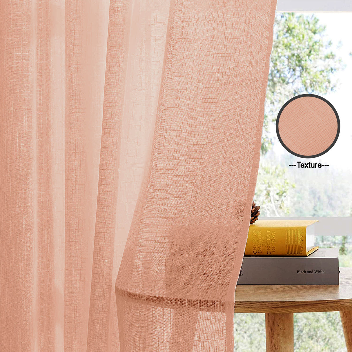 Fort Absolute - Peach Loop Sheer Curtain