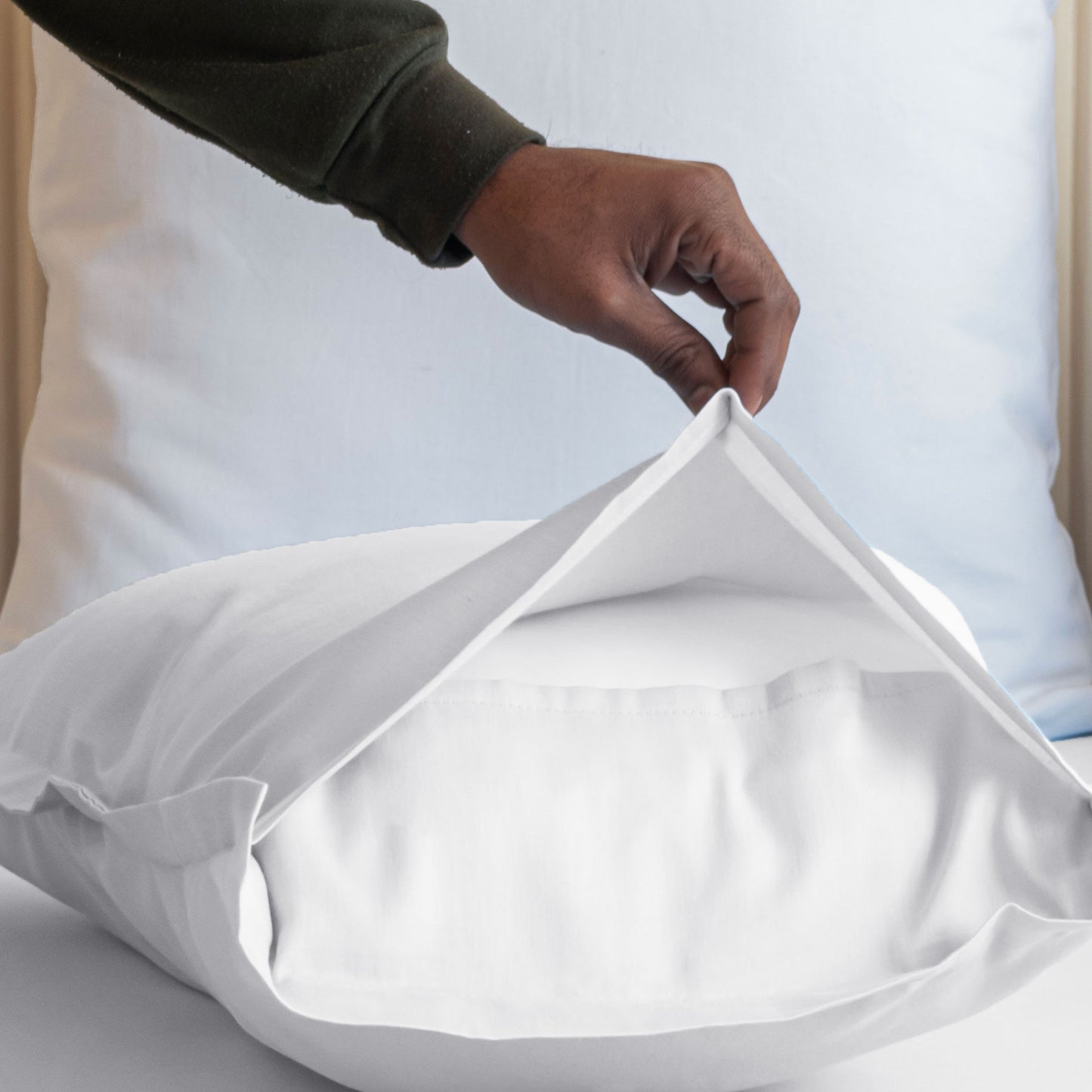 Fort Nightingale - Solid Pillow Cover (White) (Bedsheet Excluded)